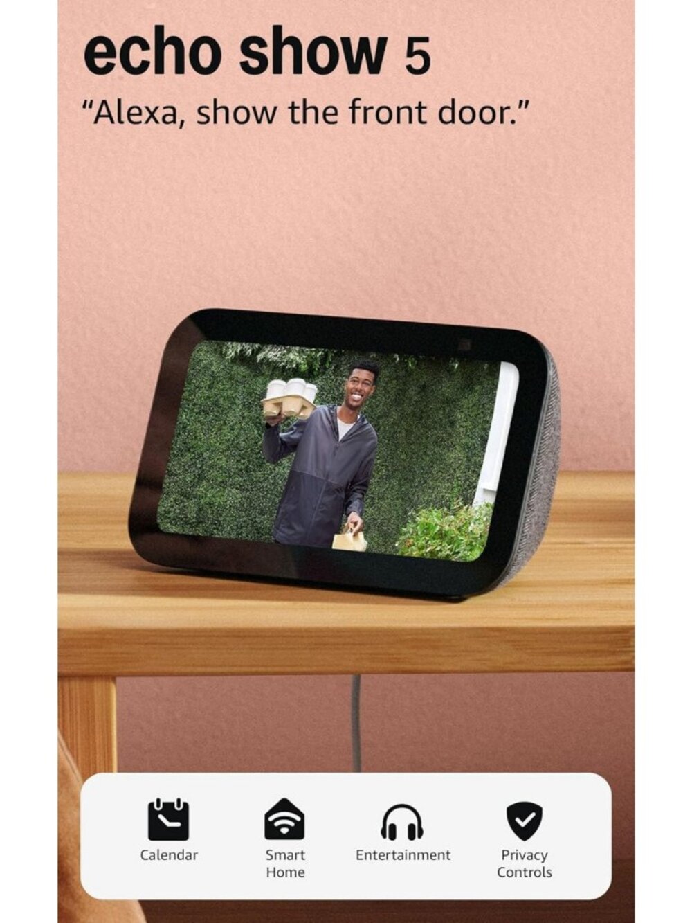 Like-New Smart Display Echo Show 5, Alexa-Enabled, Enhanced Bass & Sound